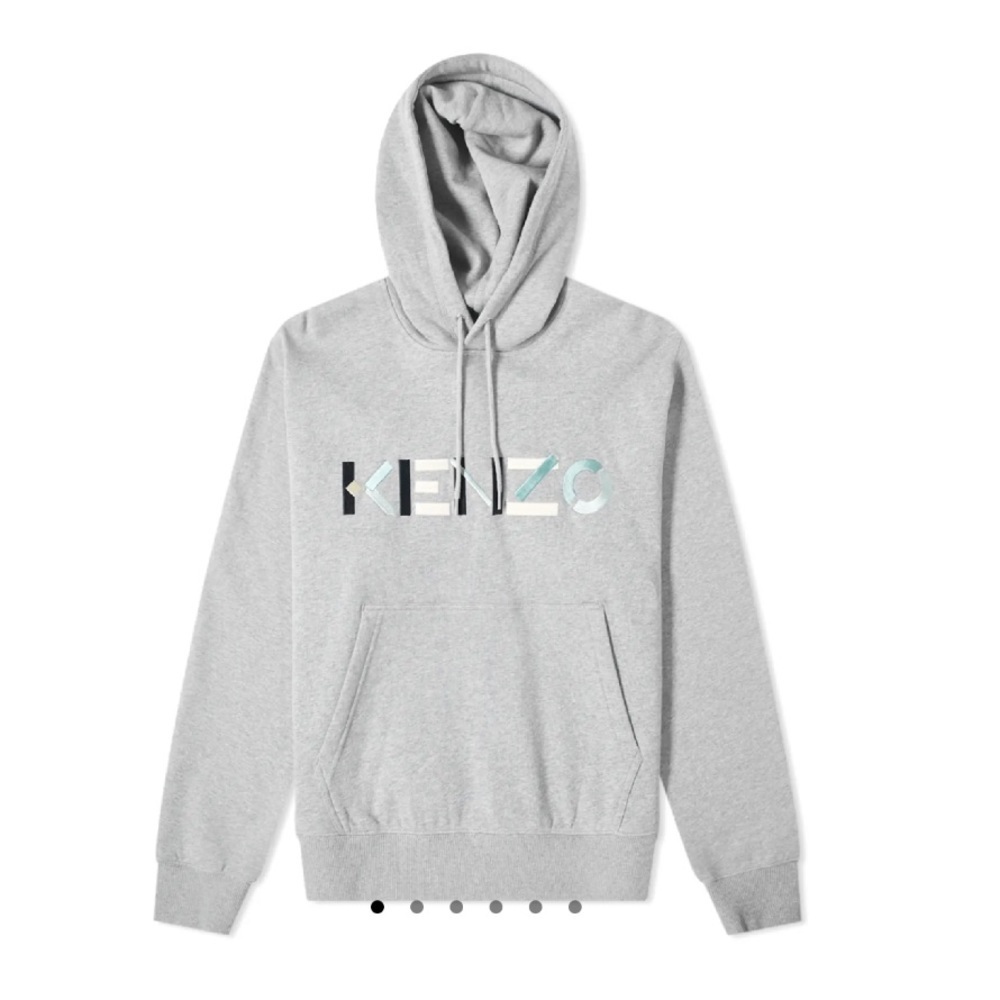 KENZO 3D LOGO MULTICOLOR  HOODIE 
PEARL GREY